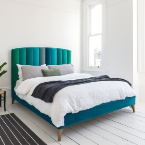 Shop Our Edit: Redchurch KIng Bed in Portland Velvets Teal Mix