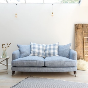 Shop Our Edit: Helmsley 3 Seater Sofa in Truro Cobalt & Hemsby Check