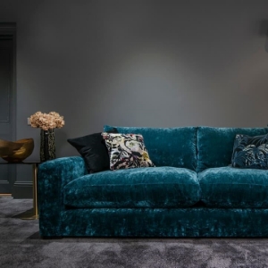 Shop Our Edit: Stockbridge 3 Seater Sofa in Linwood Cosmos Velvet Teal