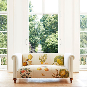 As Seen in Our Brochure Autumn 2021: Whitby Unbuttoned Chesterfield in V&A Brompton Collection Botanical Collage