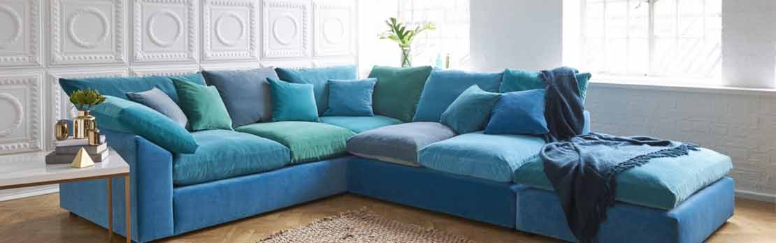 Blue Sofas Fabric British