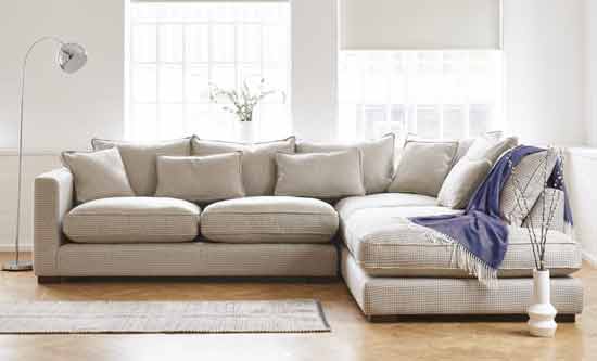 whitstable large modular sofa checked fabric
