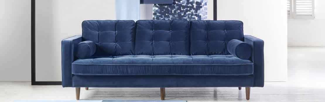 3 seater velvet sofa
