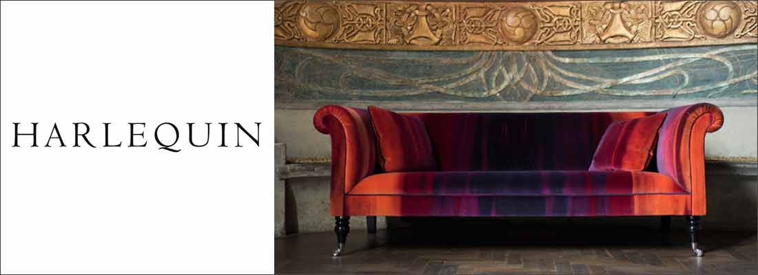 Harlequin fabrics velvet sofa