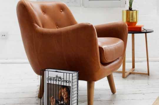 luxury chair in brown leather fabric